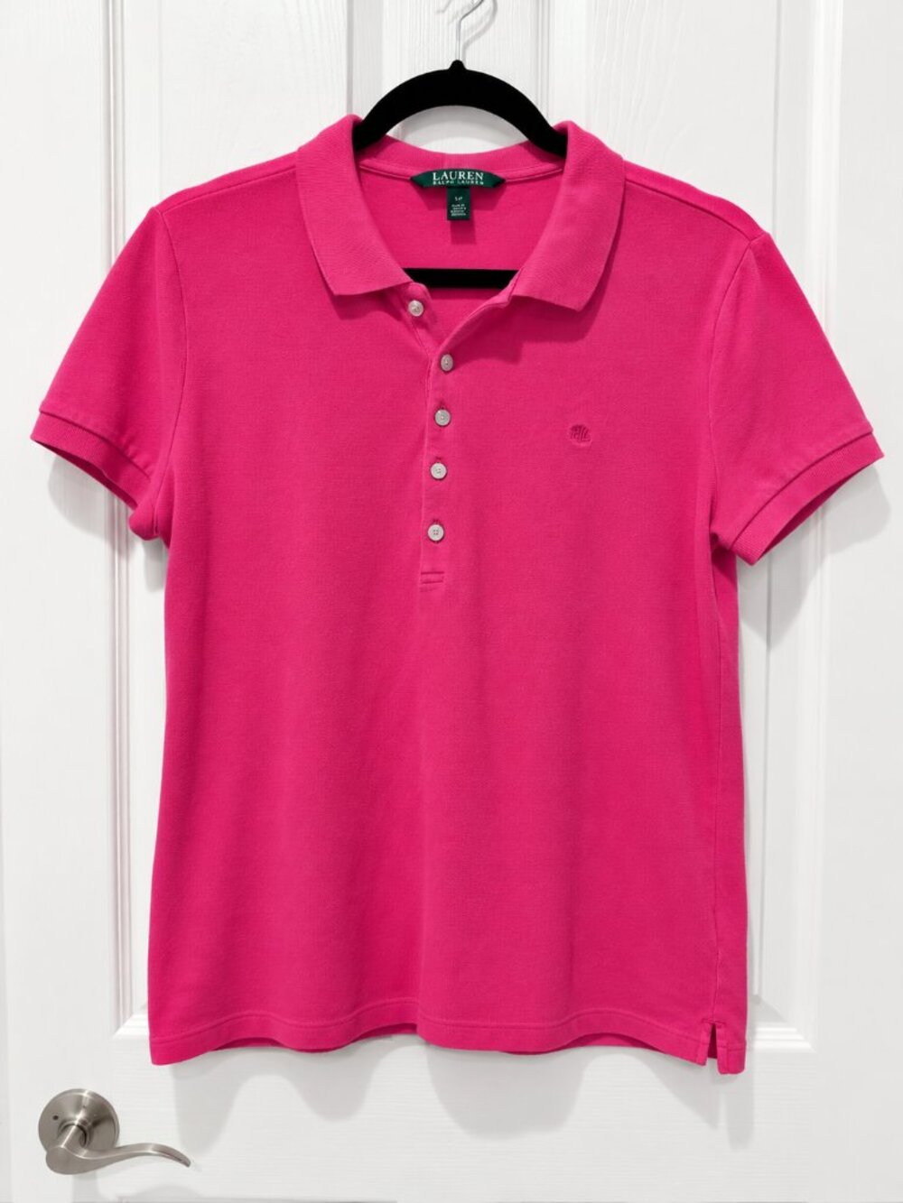 Lauren Ralph Lauren Women’s XL Hot Pink Stretch Cotton Polo Shirt